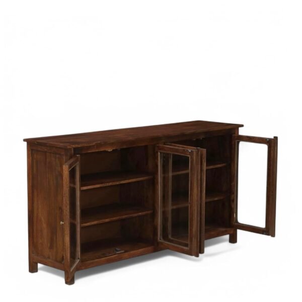 Madrid 4-Door Glass Sideboard Cabinet, Finish - Scratch Resistant Tubaq - Image 5