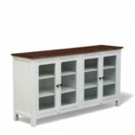 Madrid 4-Door Glass Sideboard, Finish-Premium White - Image 4