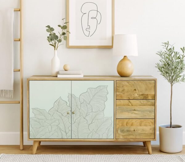 Ranthambore 2-Door Sideboard Natural and White - Image 2