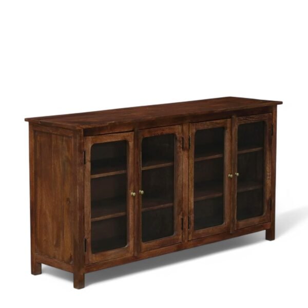 Madrid 4-Door Glass Sideboard Cabinet, Finish - Scratch Resistant Tubaq - Image 4