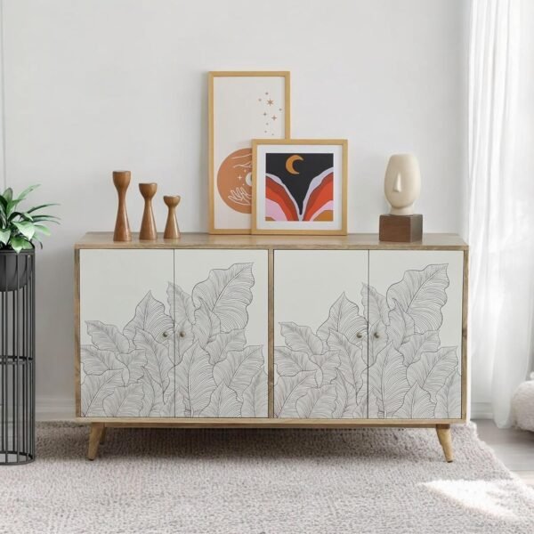 Ranthambore Sideboard Cabinet Natural and White - Image 2
