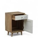 Ranthambore Bed Side Table, Finish-Natural and White - Image 6