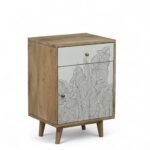 Ranthambore Bed Side Table, Finish-Natural and White - Image 4