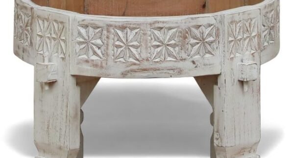 Udaipur Side Table Finish- Disressed White - Image 7