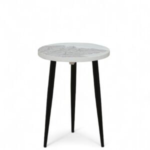 Ranthambore End Table - White and Black