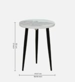 Ranthambore End Table - White and Black - Image 4