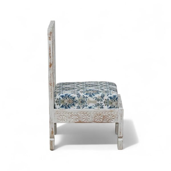 daipur Low Seating Chair Set of 2 ,Finish- Distressed White - Image 8