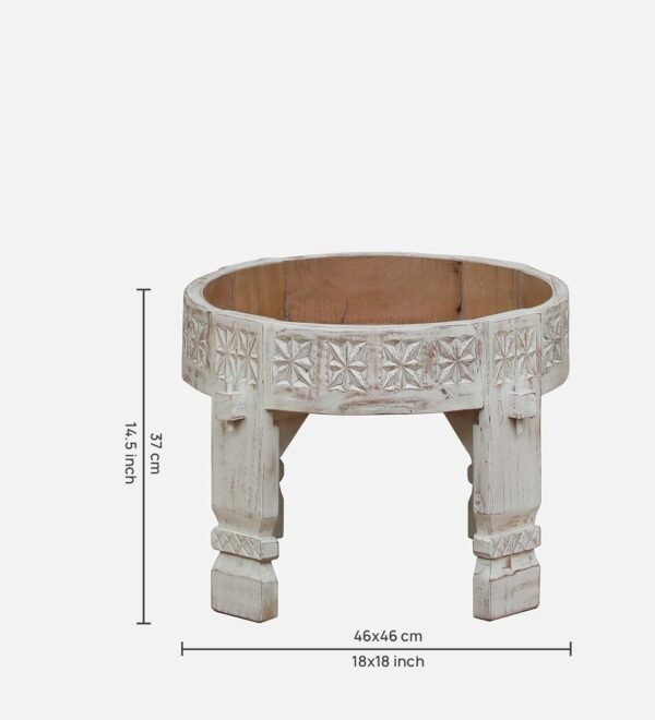 Udaipur Side Table Finish- Disressed White - Image 5