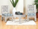 daipur Low Seating Chair Set of 2 ,Finish- Distressed White - Image 3