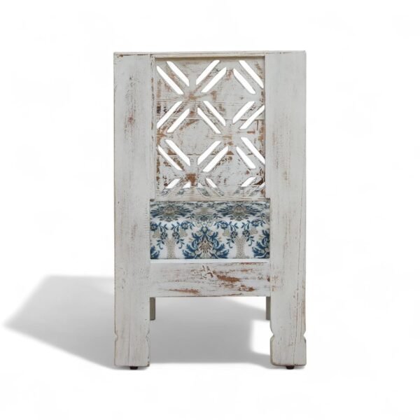 daipur Low Seating Chair Set of 2 ,Finish- Distressed White - Image 9