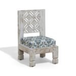 daipur Low Seating Chair Set of 2 ,Finish- Distressed White - Image 7