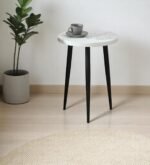 Ranthambore End Table - White and Black - Image 3