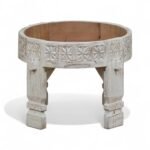 Udaipur Side Table Finish- Disressed White