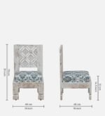 daipur Low Seating Chair Set of 2 ,Finish- Distressed White - Image 5