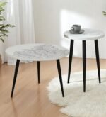 Ranthambore Nesting Table Set Of 2- Finish- White and Black - Image 3