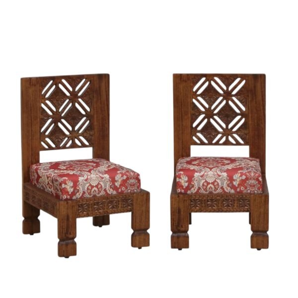 Udaipur Low Seating Chair Set of 2 Finish- Tubaq - Image 1