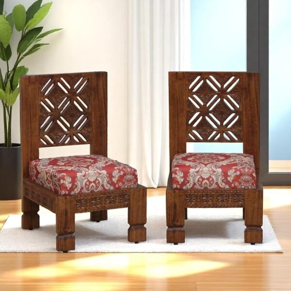 Udaipur Low Seating Chair Set of 2 Finish- Tubaq - Image 3