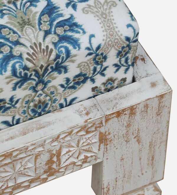 daipur Low Seating Chair Set of 2 ,Finish- Distressed White - Image 11