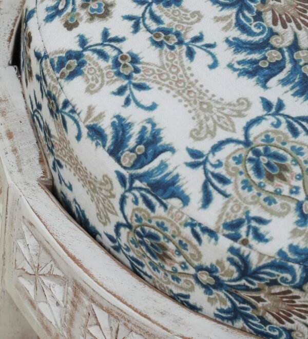 Udaipur Low Seating Stool Set of 2 (L) - White Distressed - Image 8