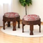Udaipur Low Seating Stool Set of 2 (L) Finish- Tubaq - Image 3