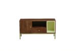 Kraft Bazaar Kalki Acacia Wood TV Unit 1 Drawer , Finish - Tubaq & Off-White