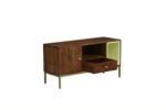 Kraft Bazaar Kalki Acacia Wood TV Unit 1 Drawer , Finish - Tubaq & Off-White - Image 5