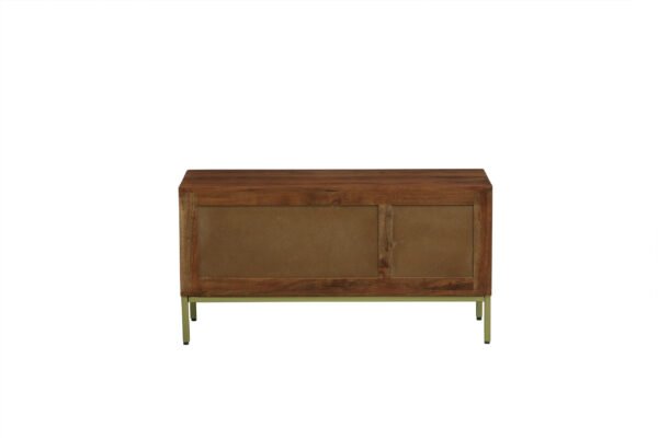 Kraft Bazaar Kalki Acacia Wood TV Unit 1 Drawer , Finish - Tubaq & Off-White - Image 10