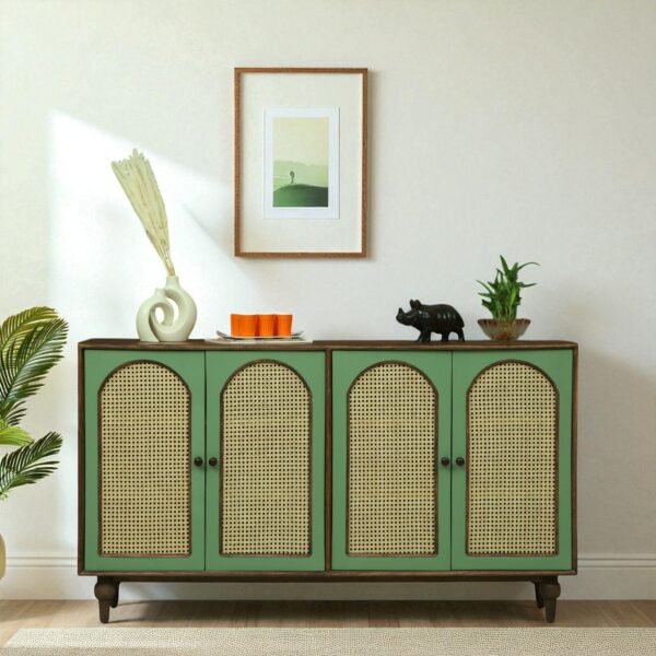Luffy 4 Door Sideboard- Olive Green - Image 3