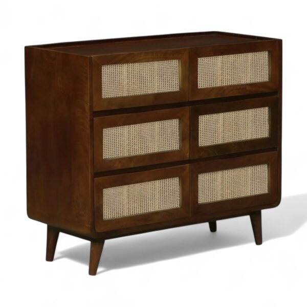 Cane Concerto Chest of Drawers , Finish - Walnut Brown - Image 5