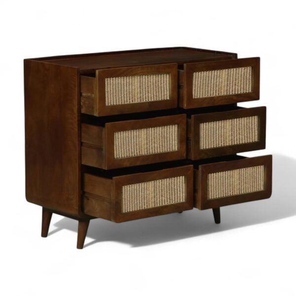 Cane Concerto Chest of Drawers , Finish - Walnut Brown - Image 6