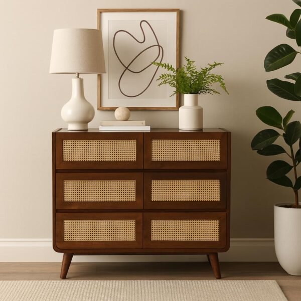 Cane Concerto Chest of Drawers , Finish - Walnut Brown - Image 2