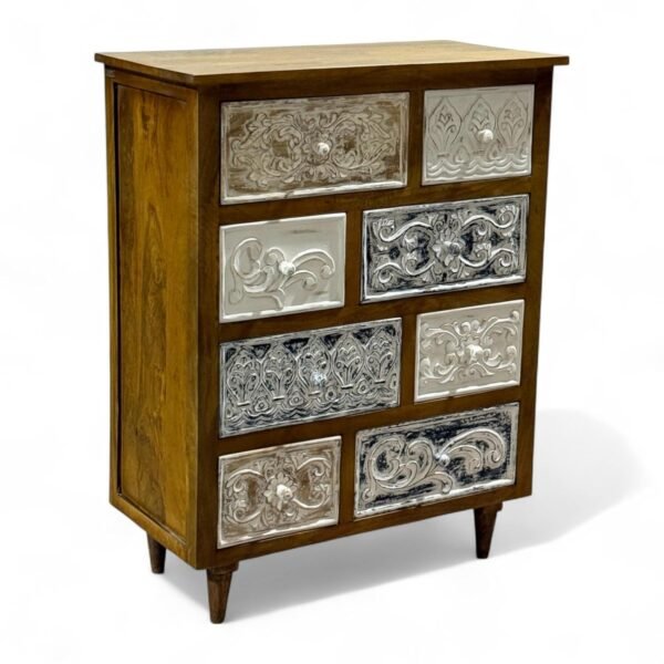 Udaipur Chest of Drawers - Light Brown&Distressed Finish - Image 1