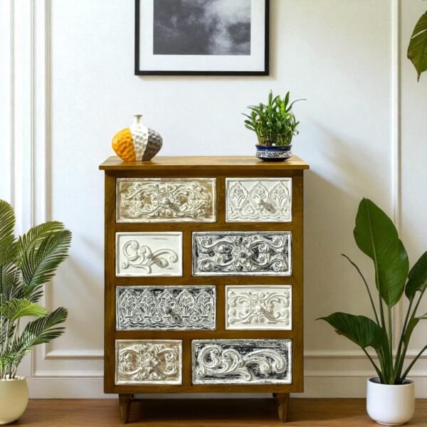 Udaipur Chest of Drawers - Light Brown&Distressed Finish - Image 2