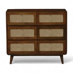 Cane Concerto Chest of Drawers , Finish - Walnut Brown