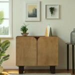 Buda Sideboard Cabinet, Finish - Premium Natural Melon& Walnut Brown - Image 2