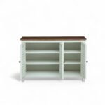 Madrid 3 door cabinet , Finish -White with distressed edges & Tubaq Top - Image 6