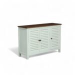 Madrid 3 door cabinet , Finish -White with distressed edges & Tubaq Top - Image 5