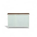Madrid 3 door cabinet , Finish -White with distressed edges & Tubaq Top - Image 9