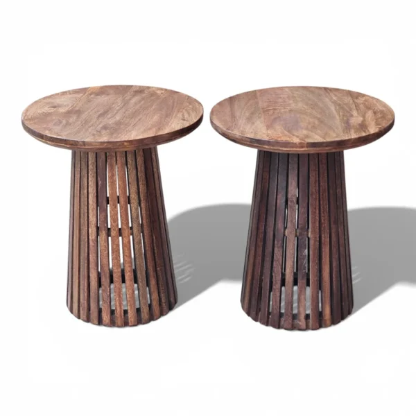 Orbit Solid Wood Side Tables - Tubaq - Image 1