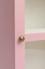 Arched Display Cabinet | Glass Door Cabinet - Rosset Pink & Off-White - Image 4