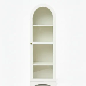 Kraft Bazaar Arched Crockery Cabinet | Glass Cabinet - Premium White