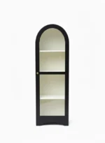 Arched Crockery Cabinet | Solid Wood Bar Cabinet - Panther Black