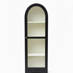 Arched Crockery Cabinet | Solid Wood Bar Cabinet - Panther Black