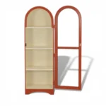 Arched Display Cabinet | Glass Door Cabinet - Vibrant Burnt Orange - Image 3