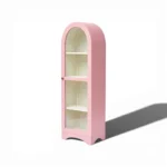 Arched Display Cabinet | Glass Door Cabinet - Rosset Pink & Off-White - Image 3
