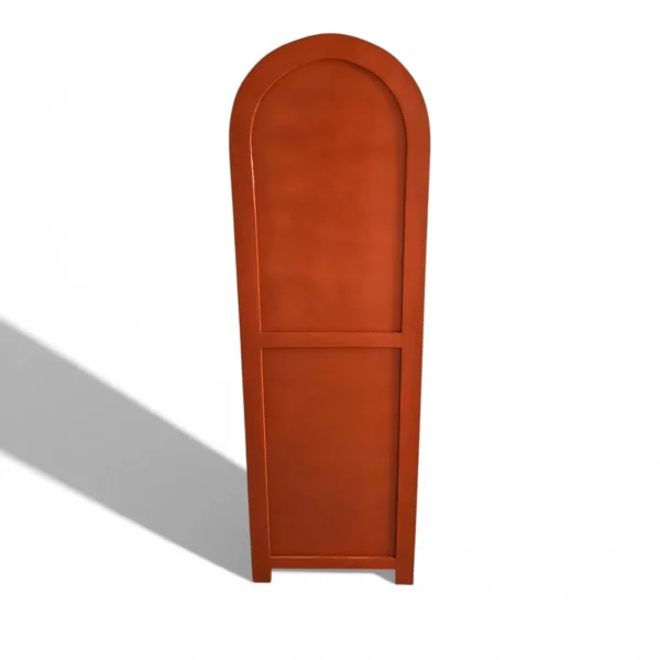 Arched Display Cabinet | Glass Door Cabinet - Vibrant Burnt Orange - Image 5