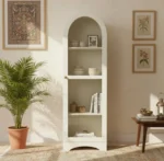 Kraft Bazaar Arched Crockery Cabinet | Glass Cabinet - Premium White - Image 2