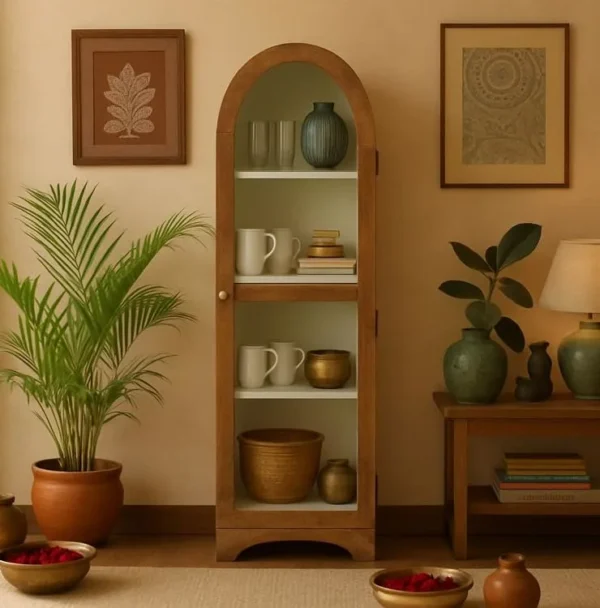 Arched Display Cabinet | Glass Door Cabinet – Tubaq & Off-White - Image 2