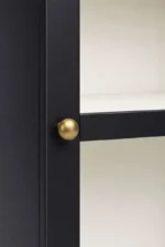 Arched Crockery Cabinet | Solid Wood Bar Cabinet - Panther Black - Image 7