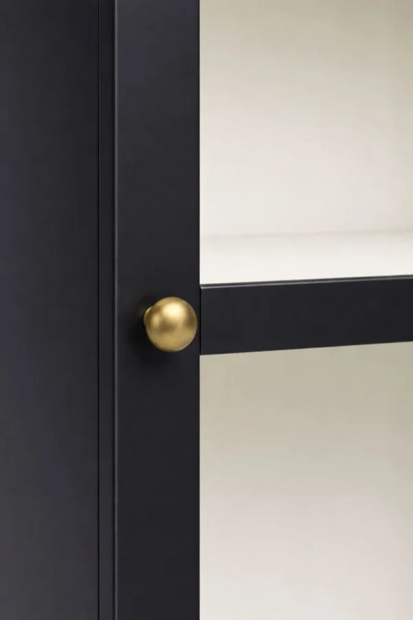 Arched Crockery Cabinet | Solid Wood Bar Cabinet - Panther Black - Image 7